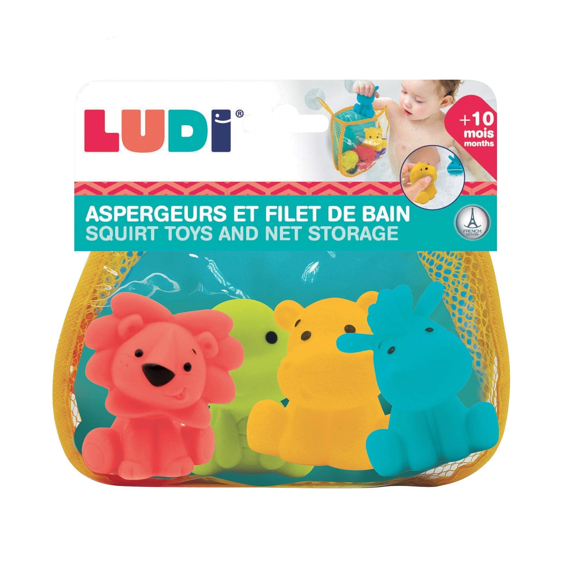 Juguete de baño 4 animalitos Rociadores+ cesta Ludi-Ludi-PetitGegant