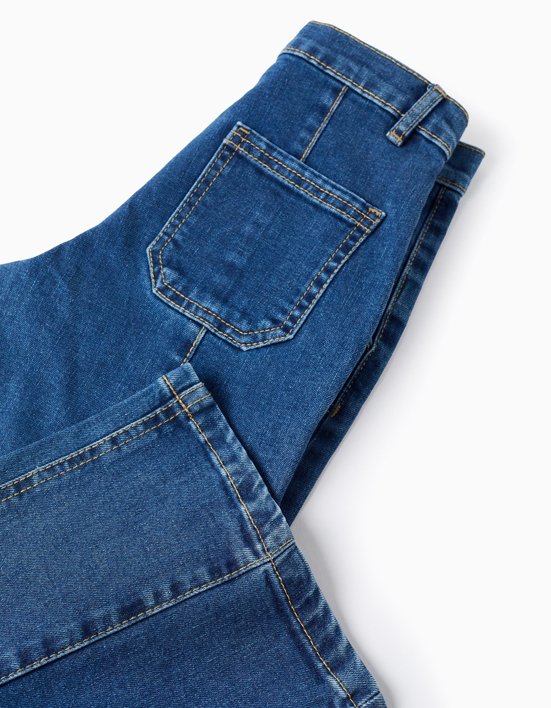 Vaqueros 'Wide Leg' con Costuras En Relieve, Azul Zy