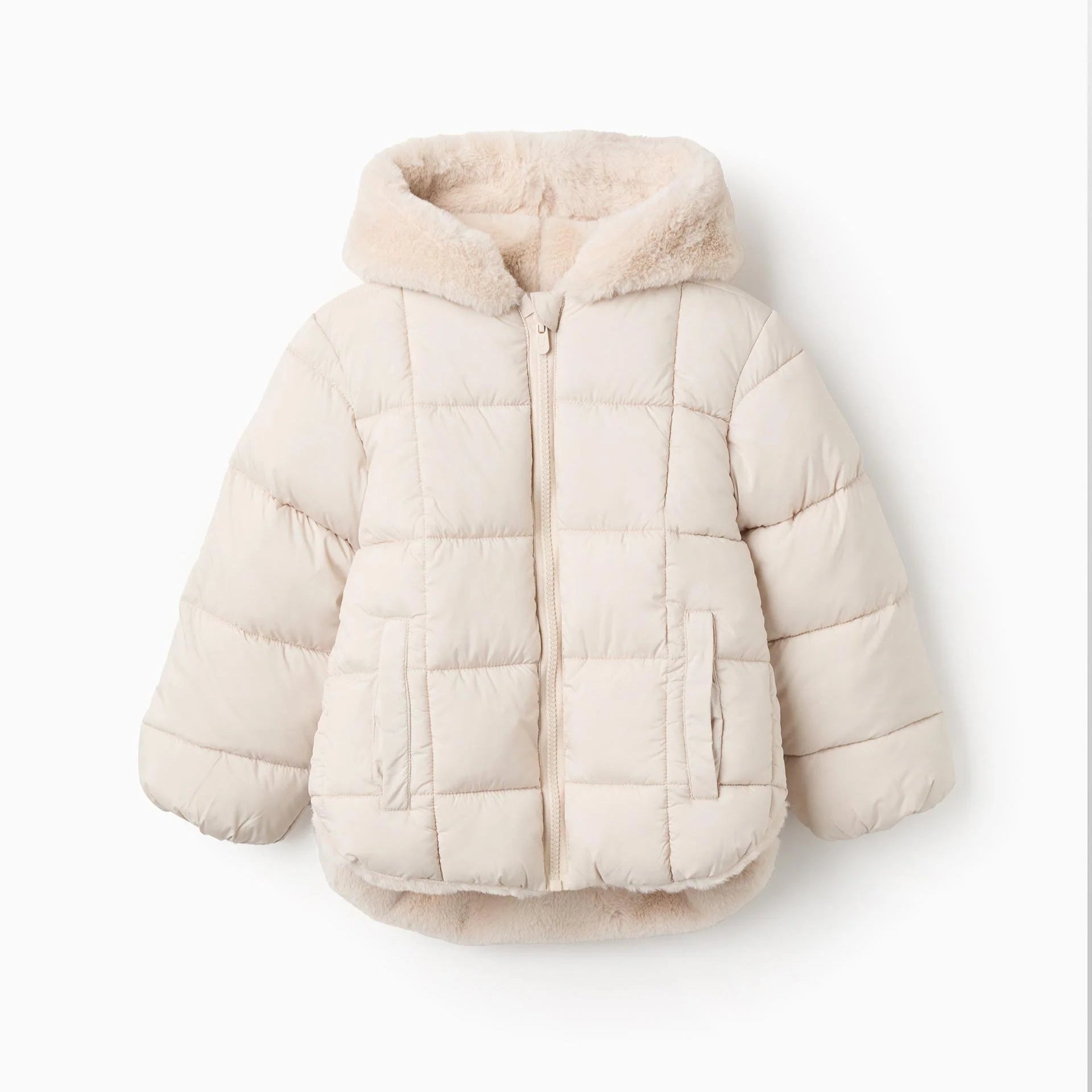 Chaqueta Acolchada con Forro Afelpado, Beige  ZY