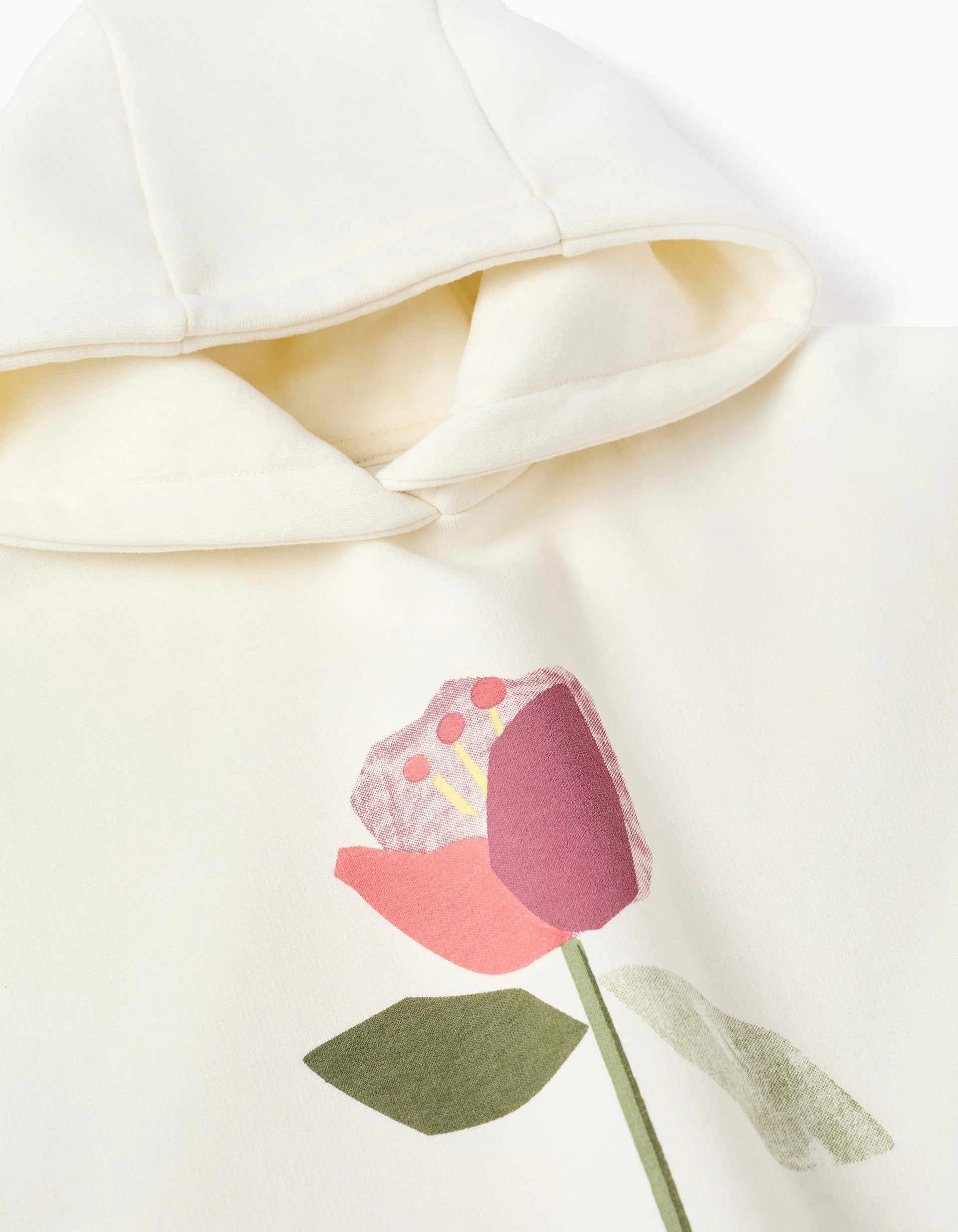 Sudadera Perchada con capucha y estampado "Flor" ZY