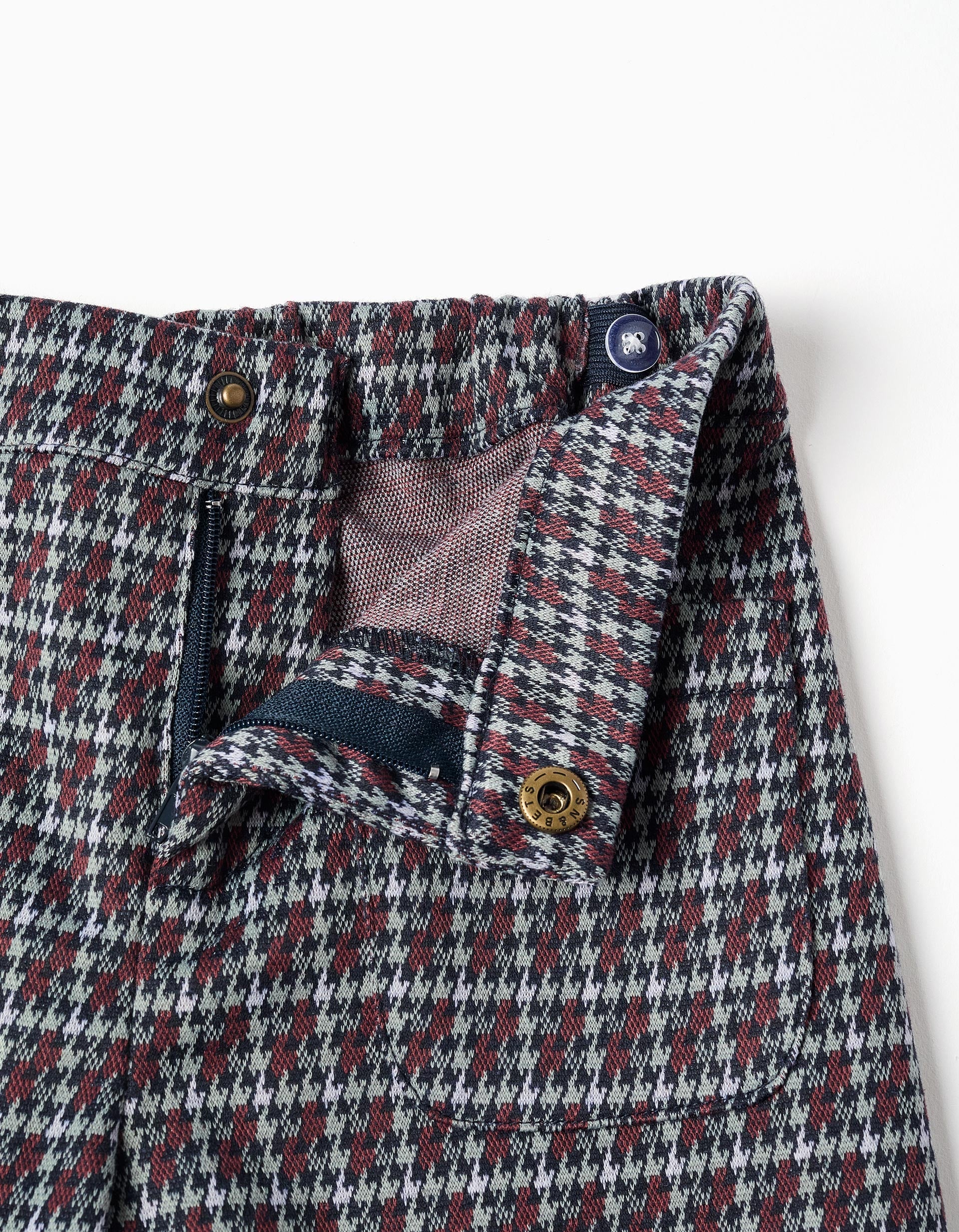 Pantalón con estampado pata de gallo, multicolor, ZY