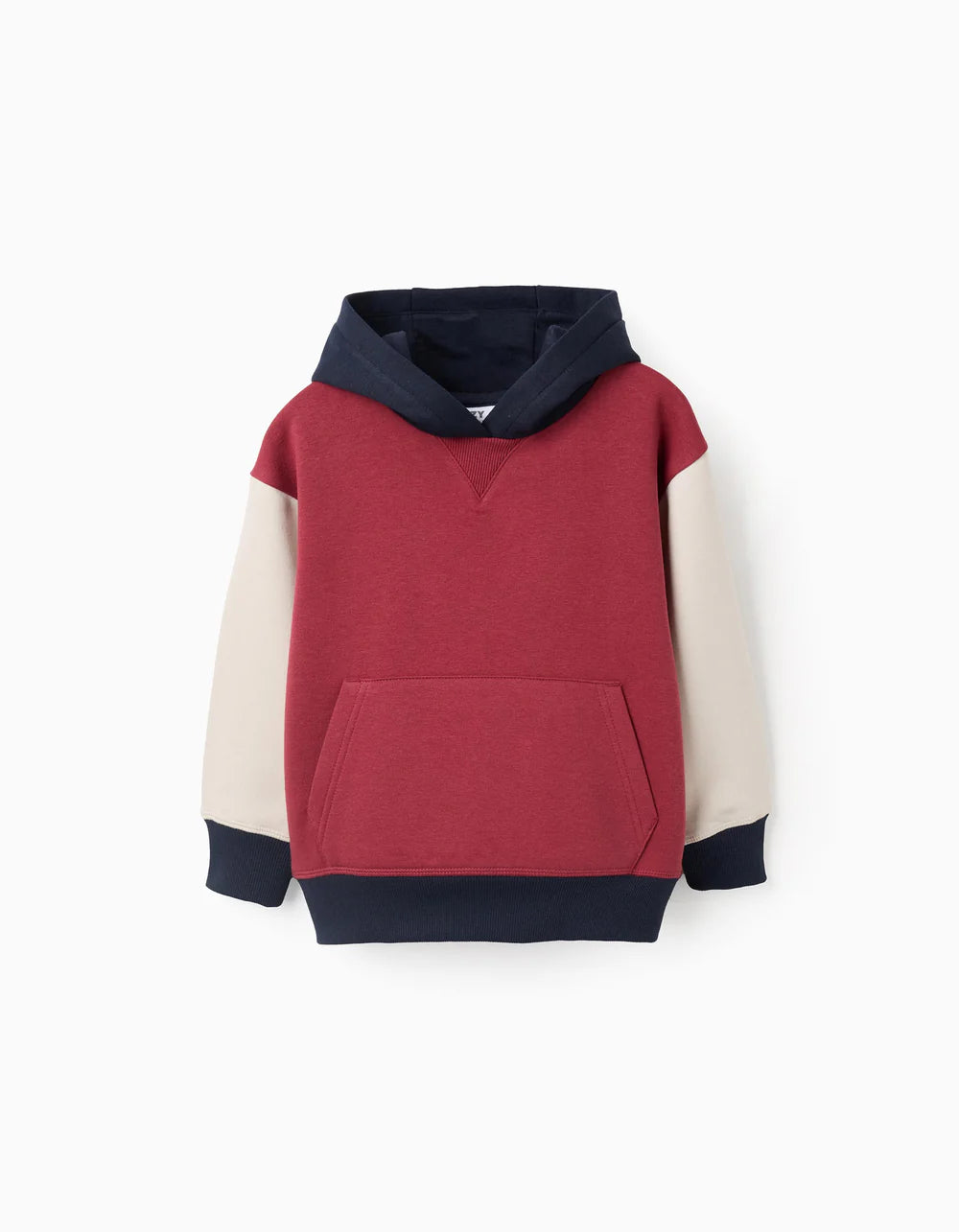Sudadera Perchada con Capucha para Niño, Rojo/Beige/Azul ZY