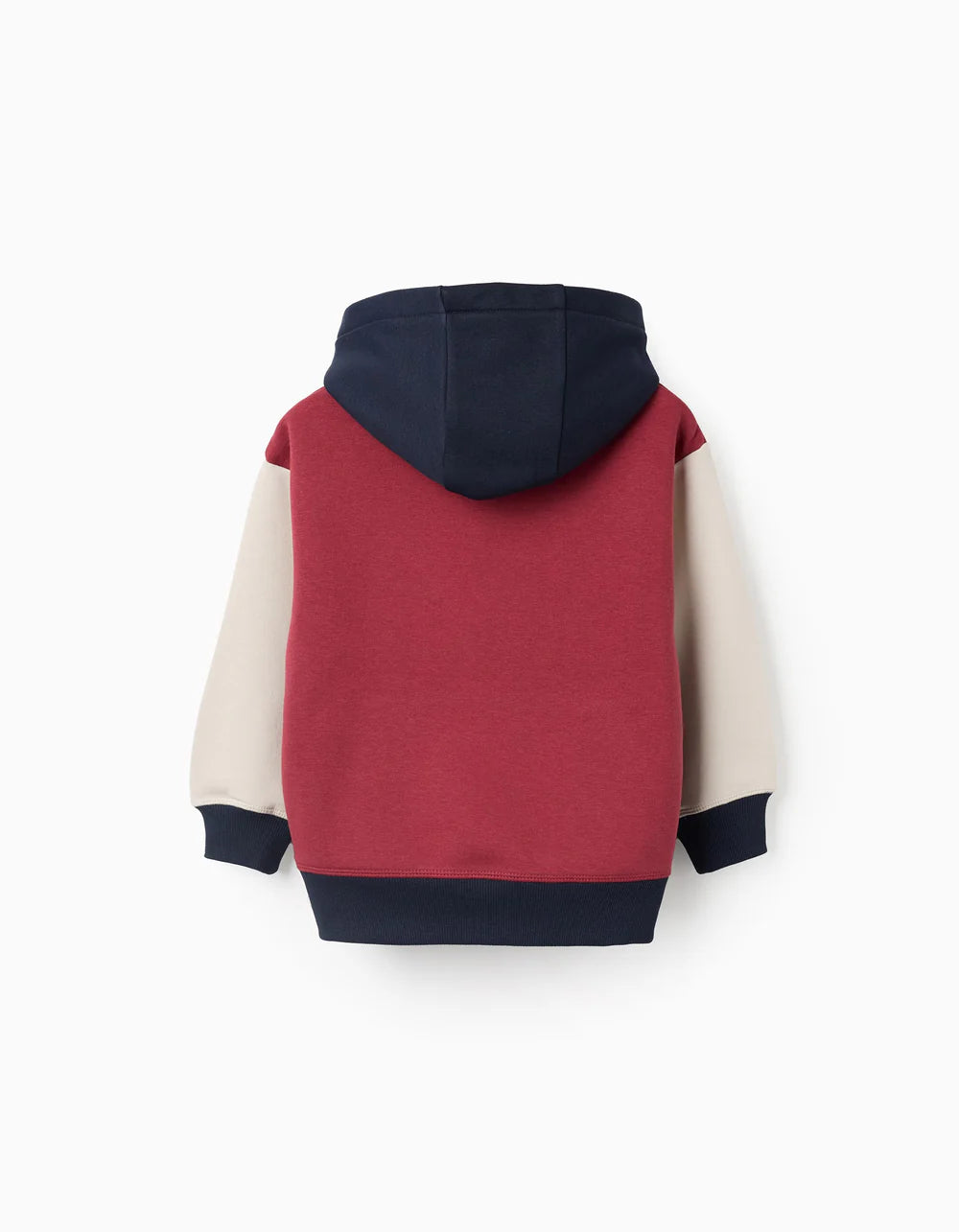 Sudadera Perchada con Capucha para Niño, Rojo/Beige/Azul ZY