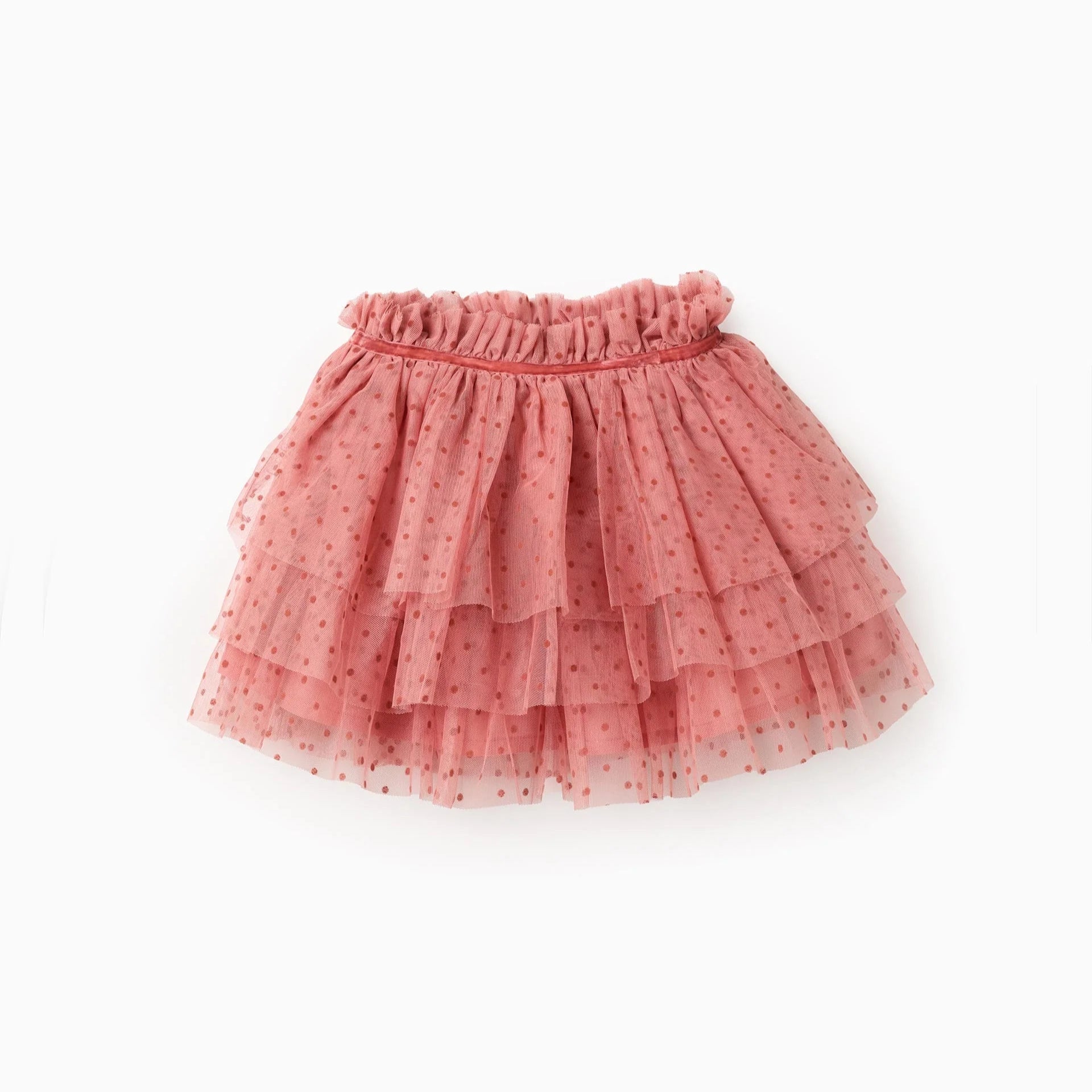Falda de Tul con Estampado de Lunares ZY