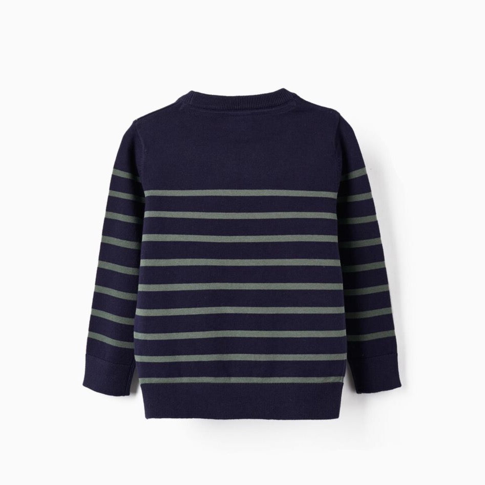 Jersey fino Rayas Verde/ Azul Marino ZY