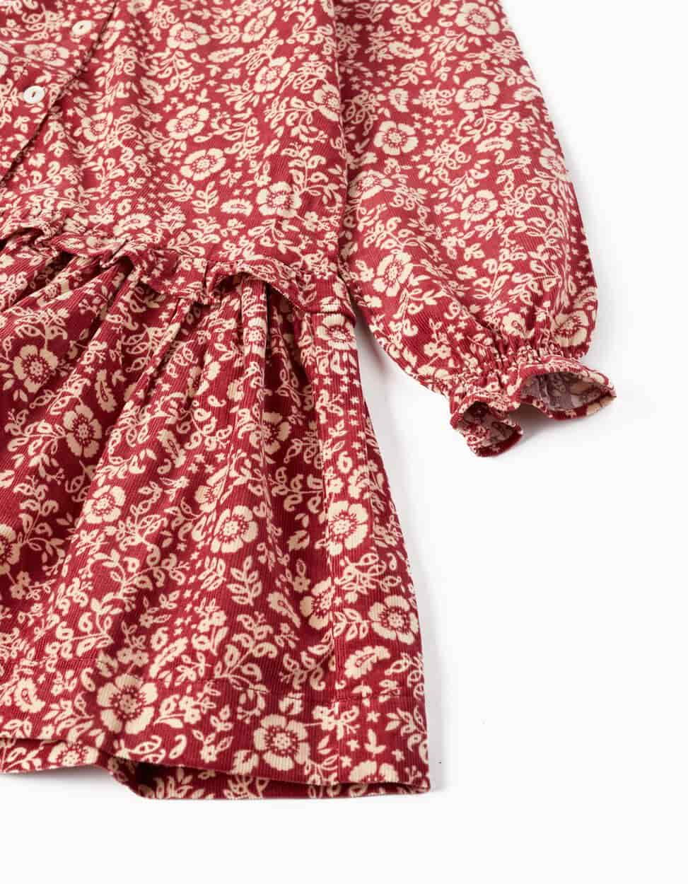 Vestido de pana con estampado floral Zy