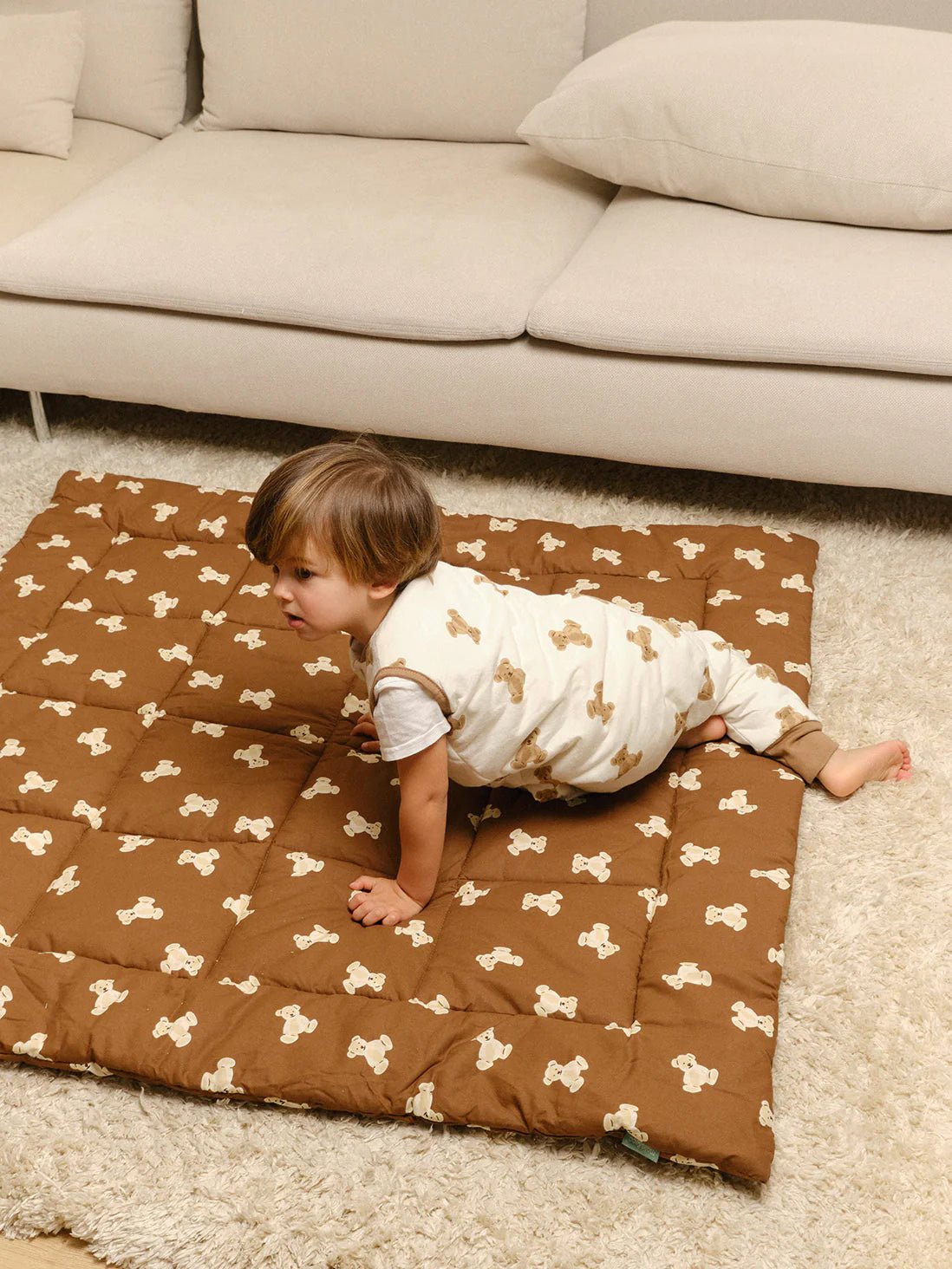 Alfombra Para Bebé 120x120 cm Teddy Mocca Molis & Co - Molis&Co - PetitGegant