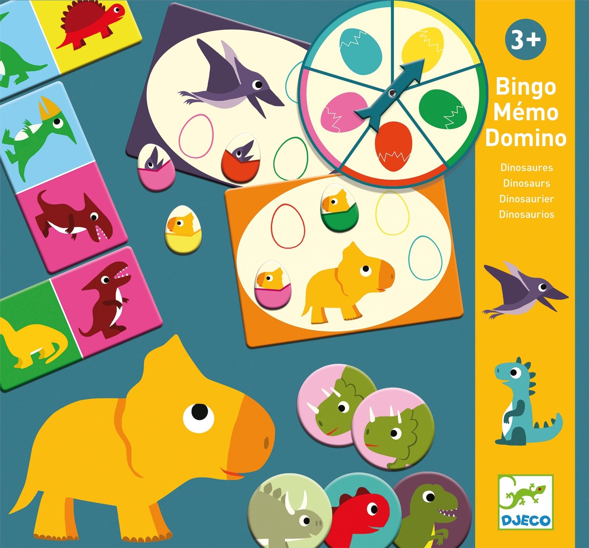 Bingo-Memo-Dómino Dinosaurus , Djeco-Djeco-PetitGegant