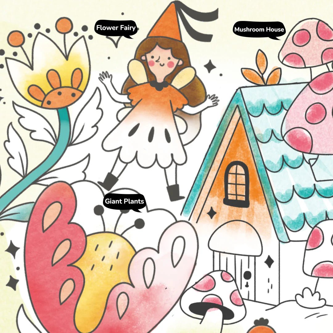 Bloc De Viaje Colorear Con Acuarelas Enchanted Garden Mideer - Mideer - PetitGegant