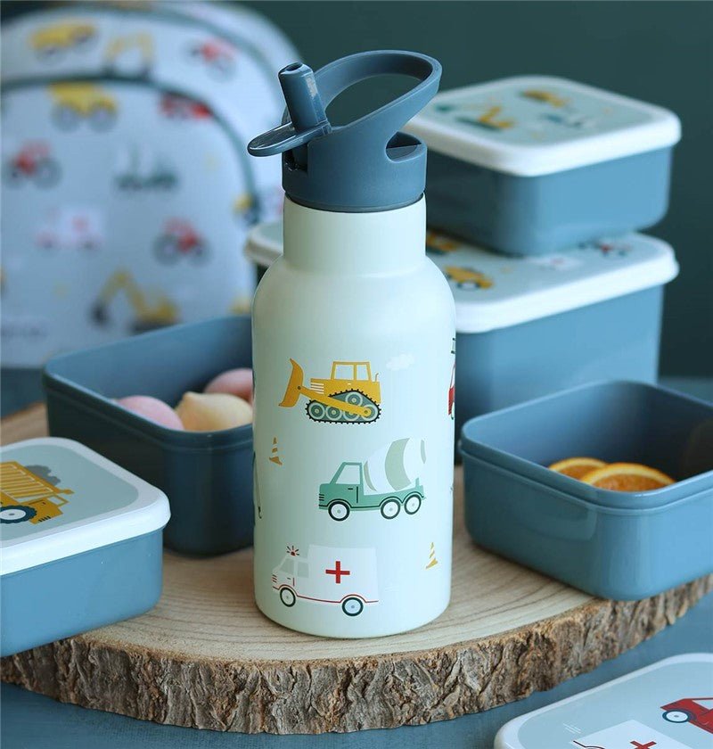 Botella Térmica 350ml Acero Inox. Vehiculos A Little Lovely - A little lovely company - PetitGegant