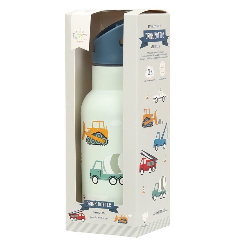 Botella Térmica 350ml Acero Inox. Vehiculos A Little Lovely - A little lovely company - PetitGegant