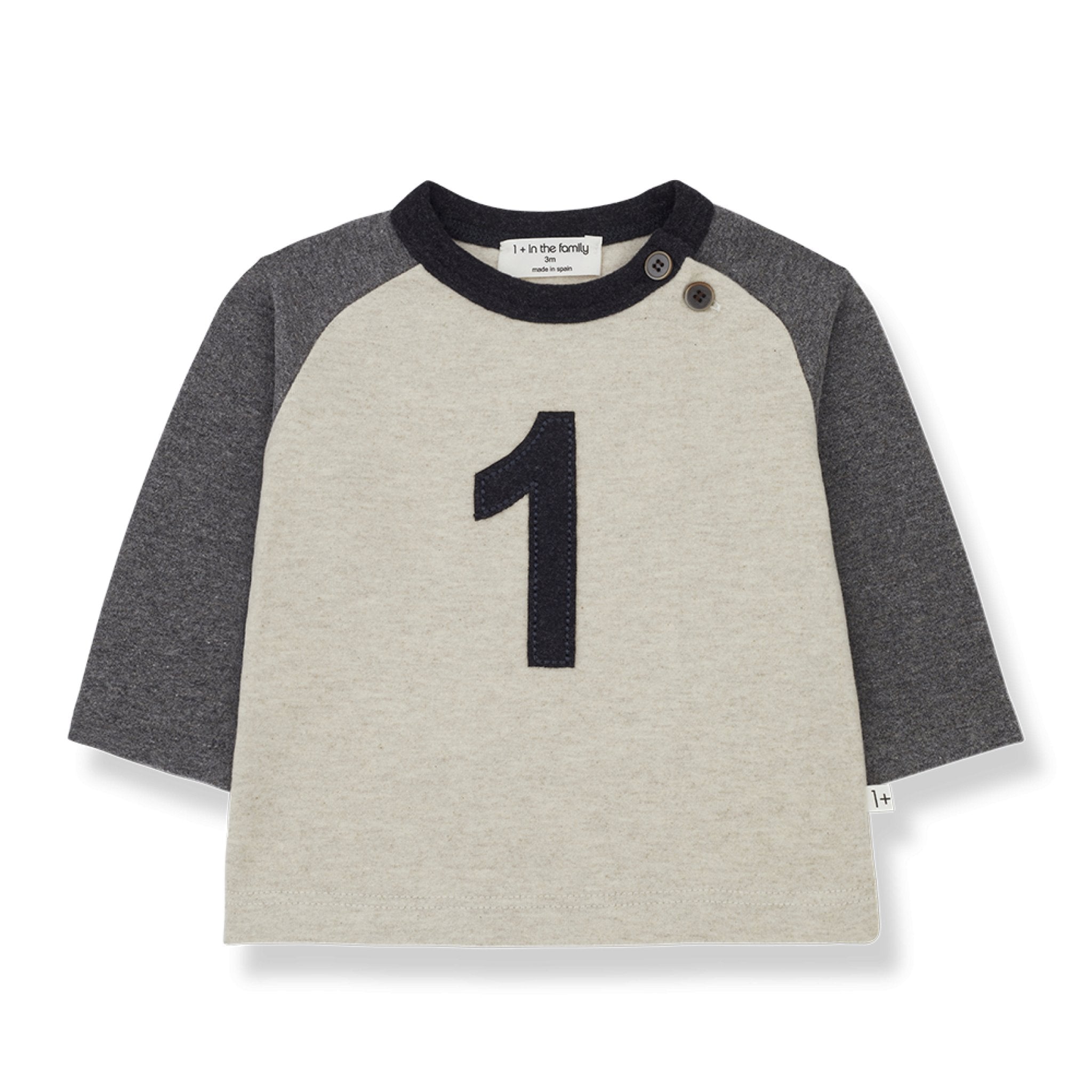 Camiseta afelpada Genar Grey 1+in the family - 1+inthefamily - PetitGegant