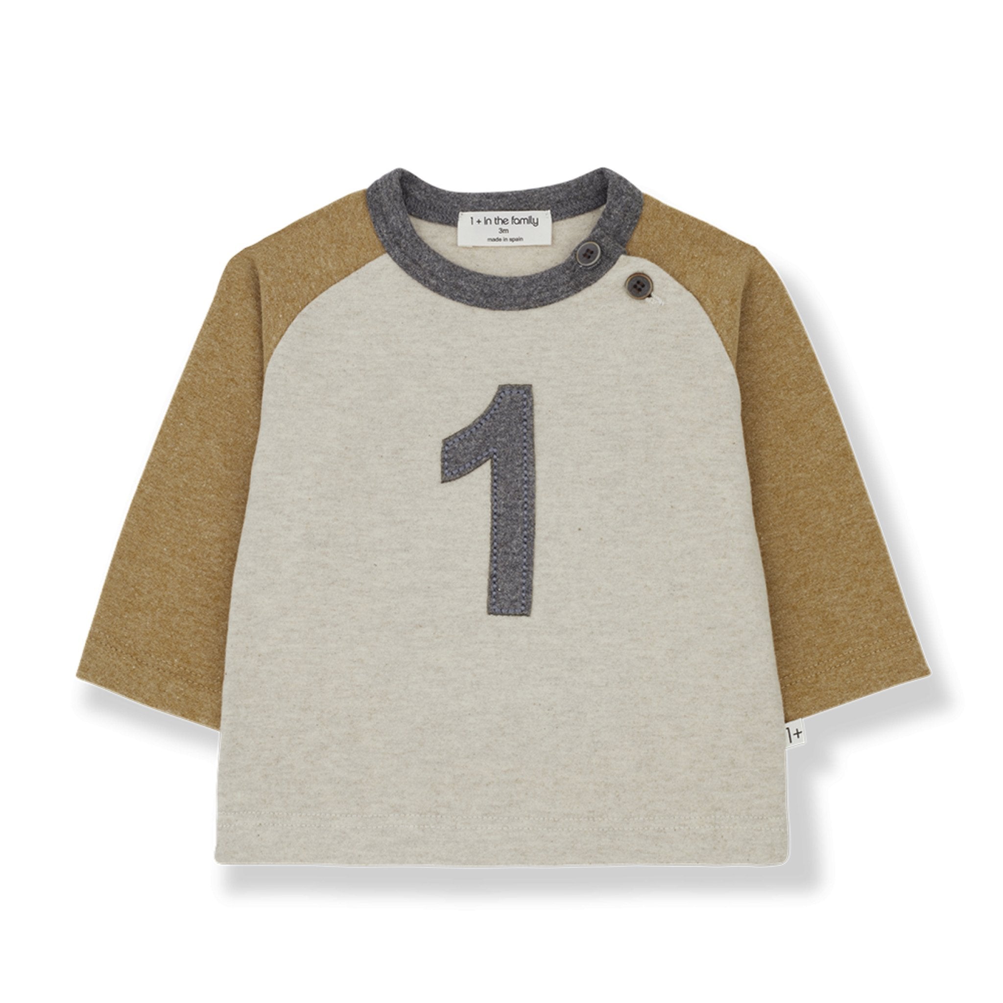 Camiseta afelpada Genar Ochre 1+in the family - 1+inthefamily - PetitGegant