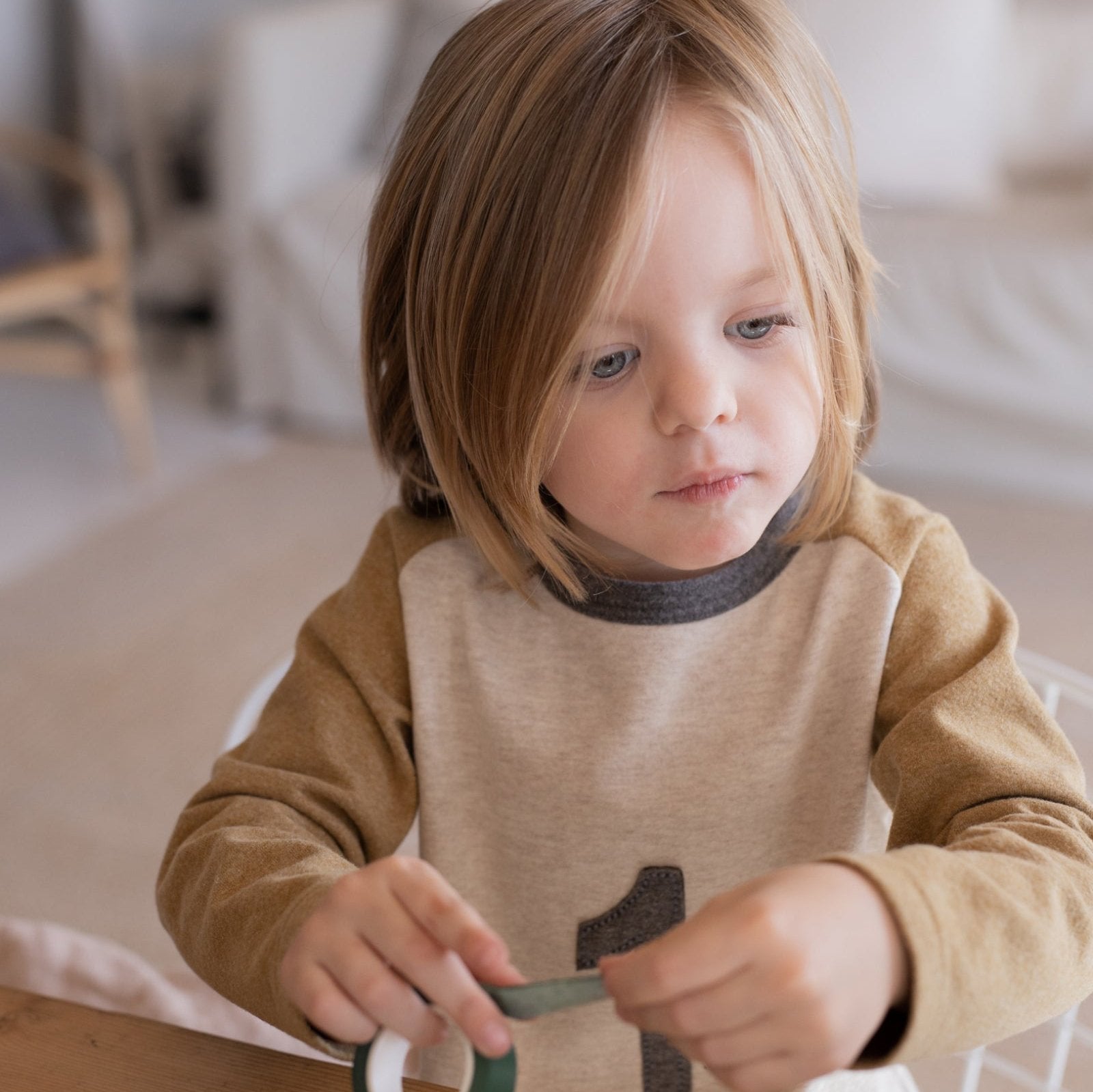 Camiseta afelpada Genar Ochre 1+in the family - 1+inthefamily - PetitGegant