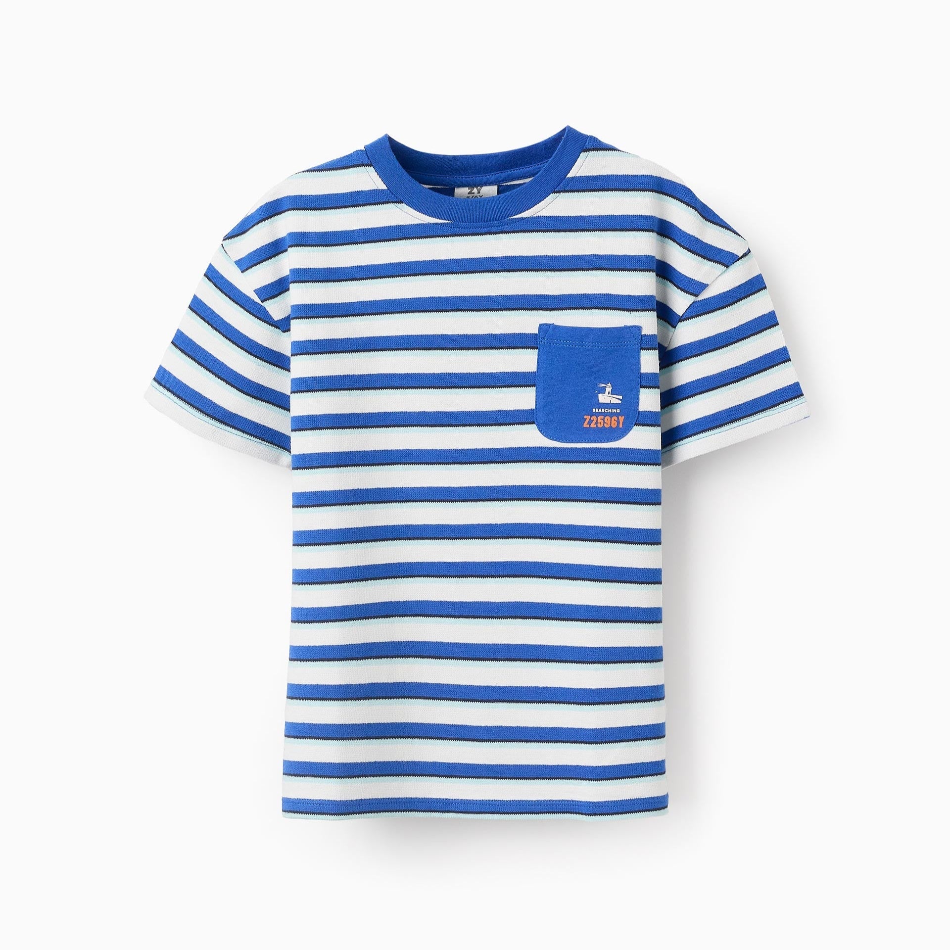 Camiseta de punto piqué Rayas Azules ZY - Zippy - PetitGegant