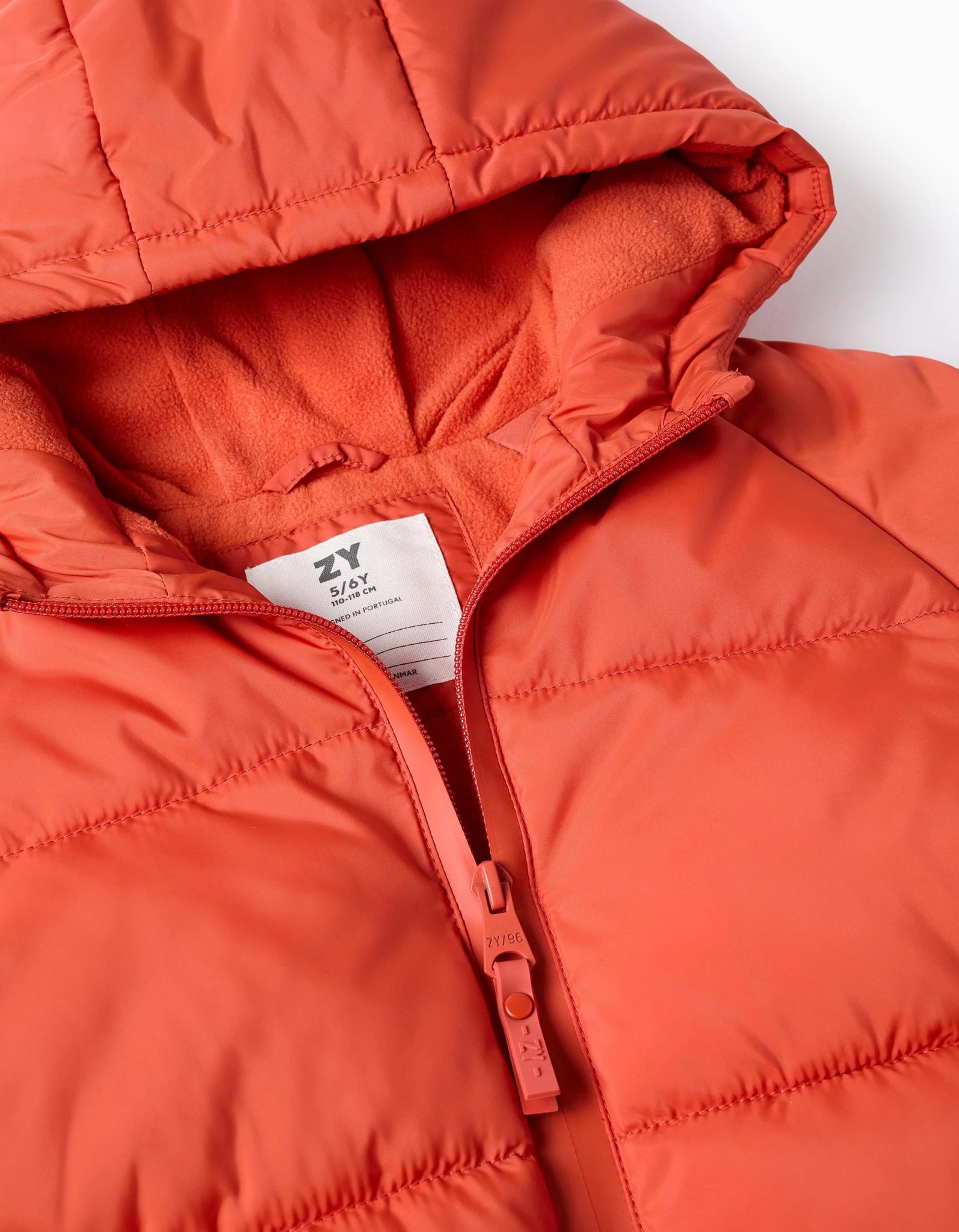 Chaqueta Acolchada Naranja con Capucha y Forro Polar ZY - Zippy - PetitGegant