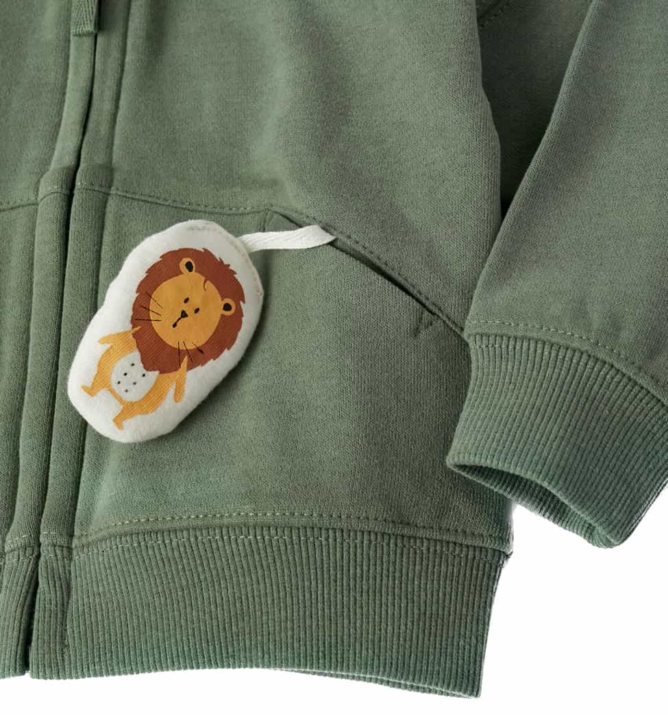 Chaqueta con capucha bebé afelpada Lion Zy - Zippy - PetitGegant