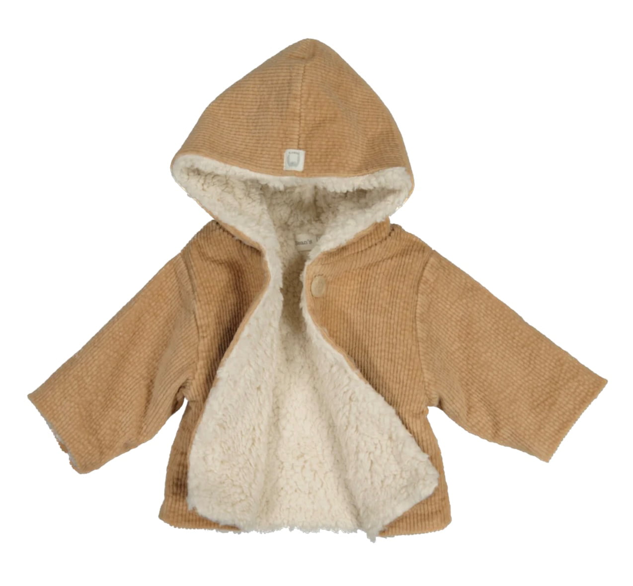 Chaqueta con capucha bebé pana/polar Radish Sand Bean’s - bean's - PetitGegant