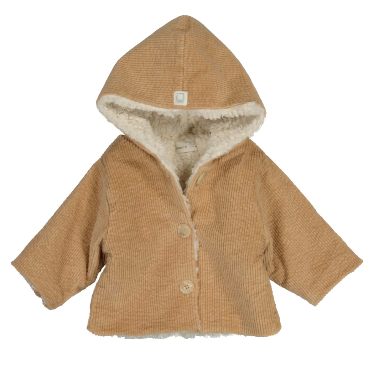 Chaqueta con capucha bebé pana/polar Radish Sand Bean’s - bean's - PetitGegant
