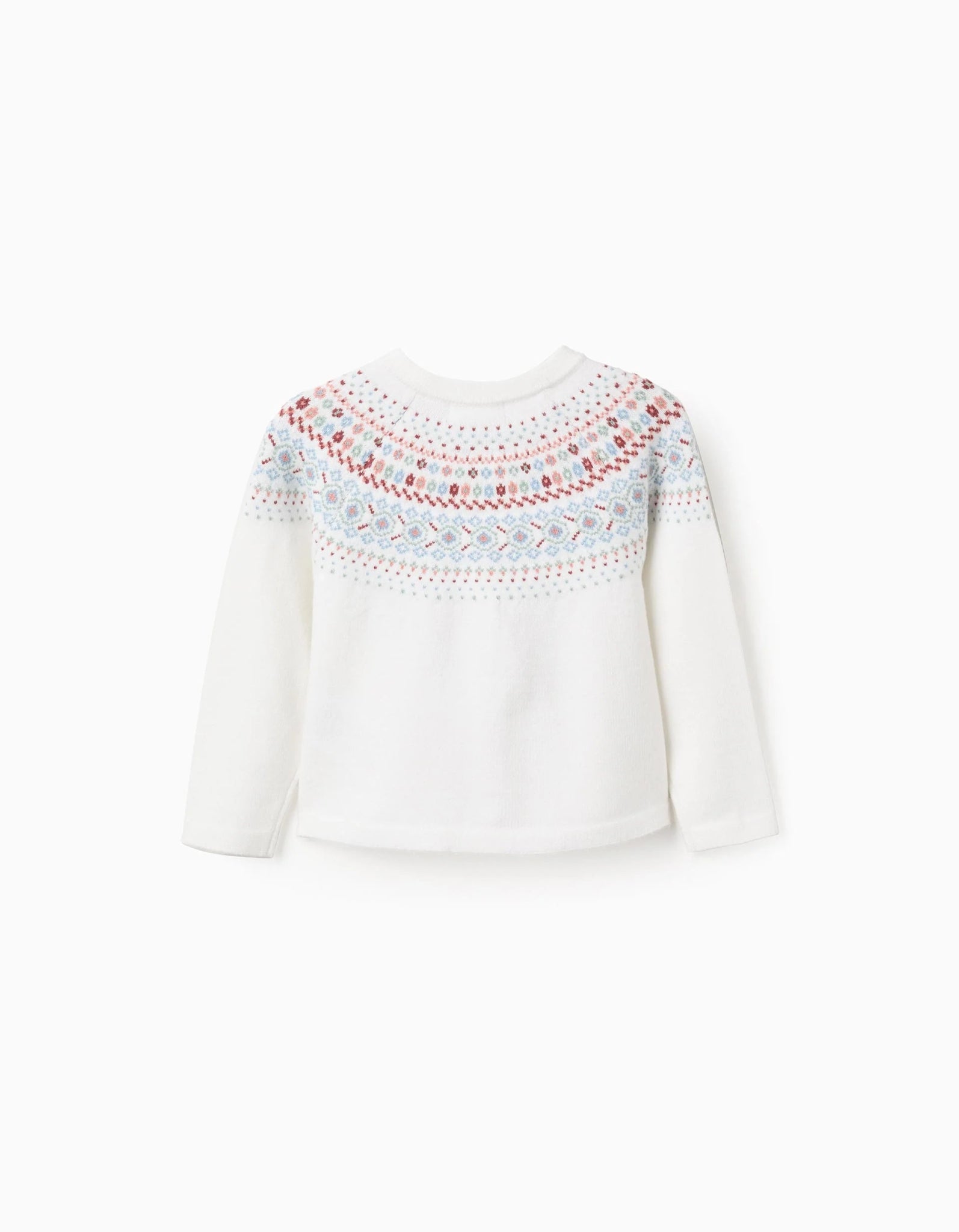 Chaqueta de Punto con Jacquard para Bebé Blanco, ZY - Zippy - PetitGegant