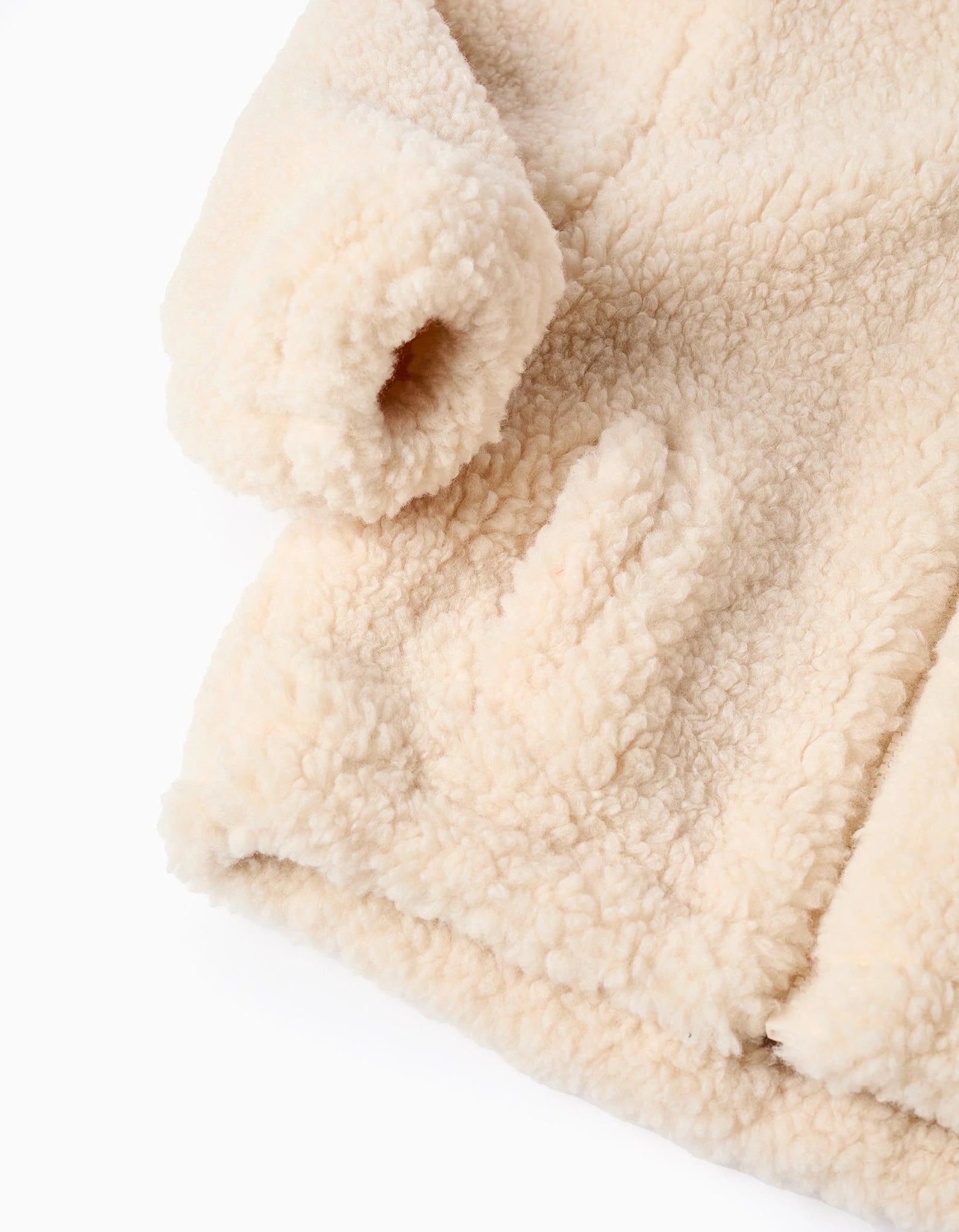 Chaqueta de Sherpa con Capucha para Bebé, Beige - Zippy - PetitGegant