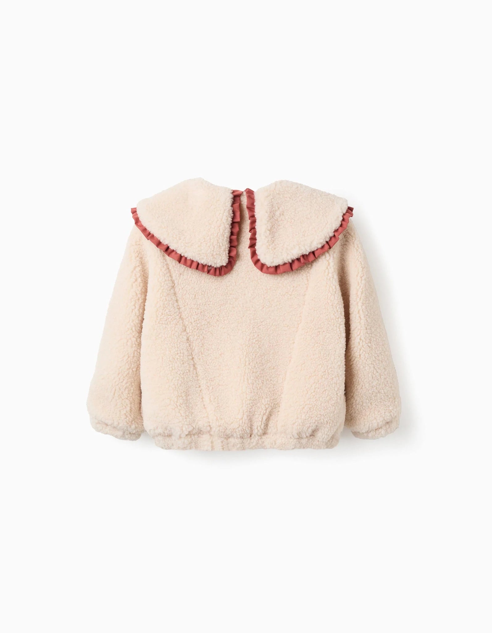 Chaqueta de Sherpa con Cuello Maxi para Niña, Beige ZY - Zippy - PetitGegant