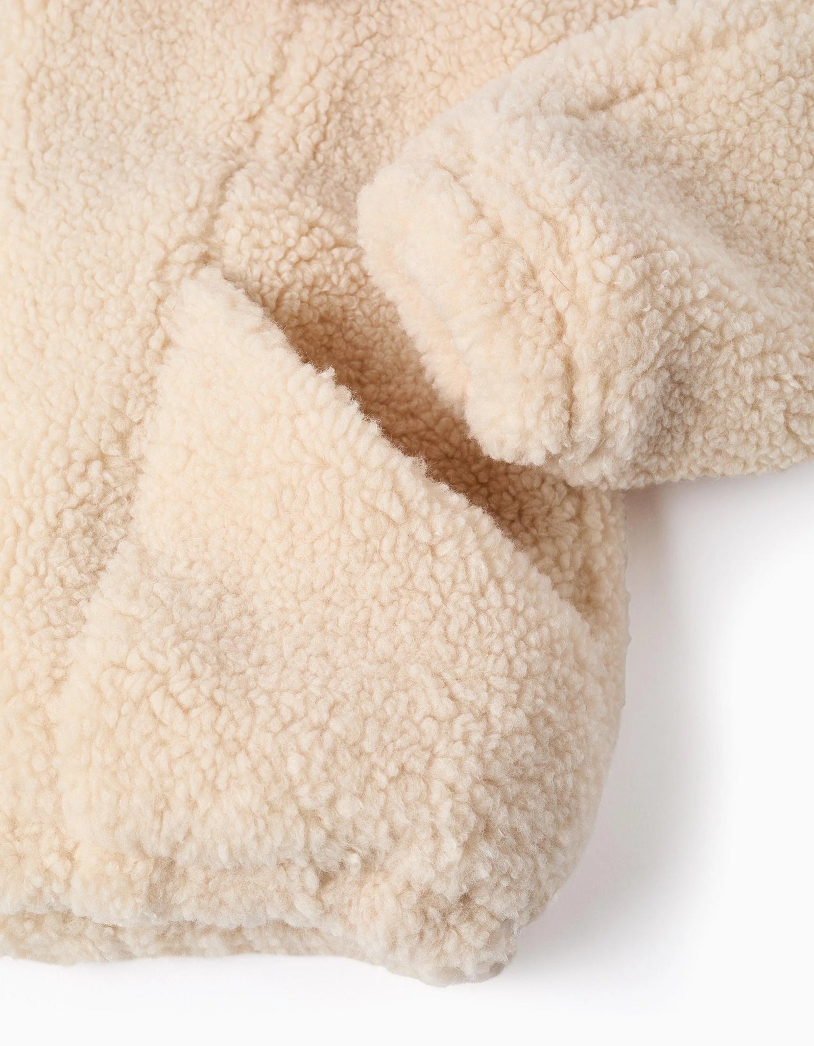 Chaqueta de Sherpa con Cuello Maxi para Niña, Beige ZY - Zippy - PetitGegant