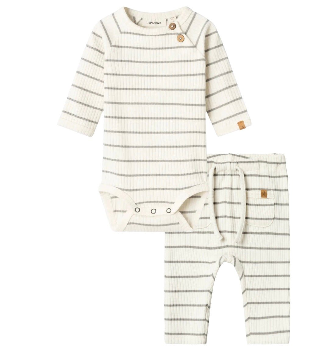 Conjunto Bebé Body+Pantalón Coconut Milk Lil' Atelier - Name It - PetitGegant