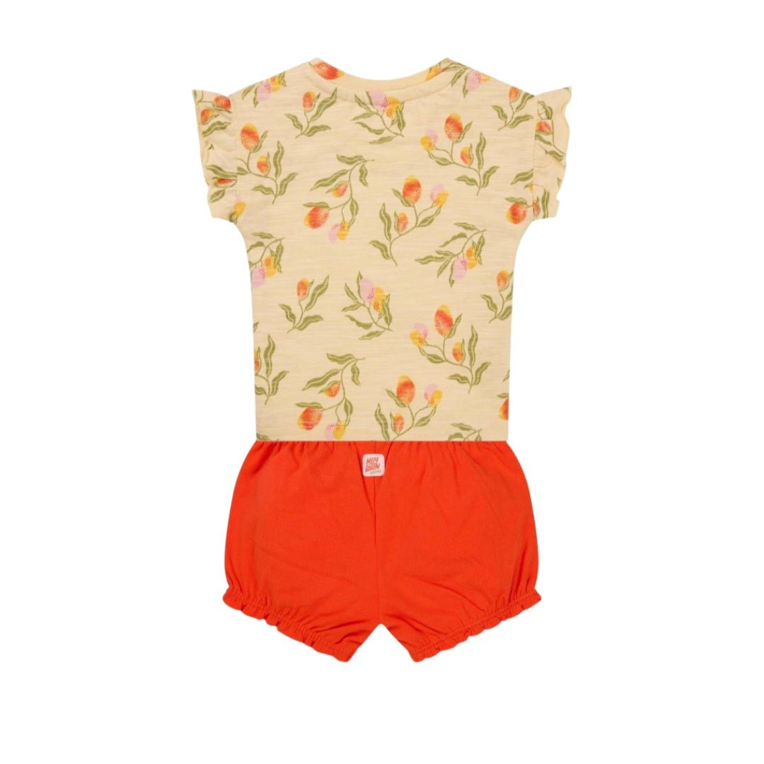 Conjunto Bebé Camiseta+Shorts Spicy Orange Noppies - Noppies - PetitGegant