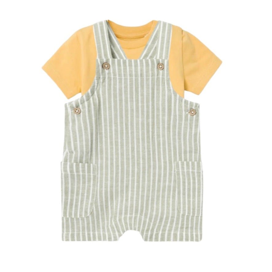 Conjunto bebé mono+camiseta Pears Oil Green Name It-Name It-PetitGegant