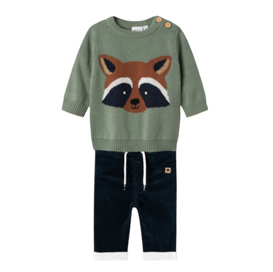 Conjunto bebé Raccoon Green/Blue Name It - Name It - PetitGegant