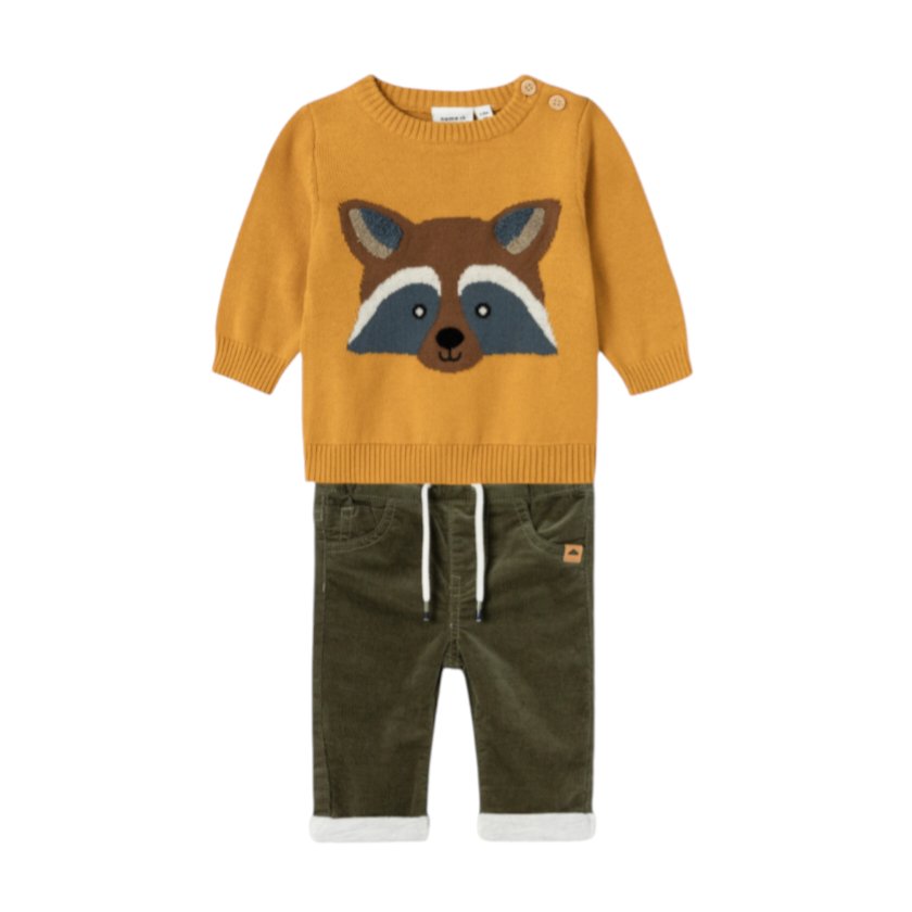 Conjunto bebé Raccoon Yellow/Green Name It - Name It - PetitGegant