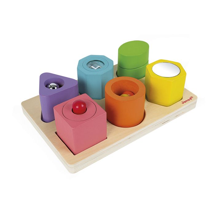 Encajable de Madera con 6 Figuras Sensoriales Janod - Janod - PetitGegant