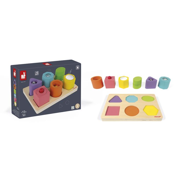 Encajable de Madera con 6 Figuras Sensoriales Janod - Janod - PetitGegant