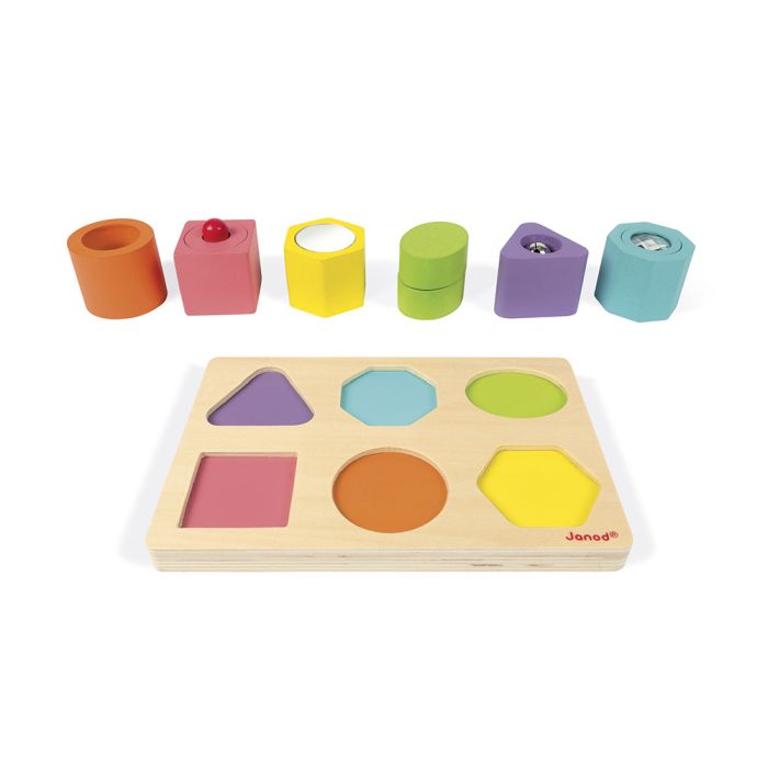 Encajable de Madera con 6 Figuras Sensoriales Janod - Janod - PetitGegant