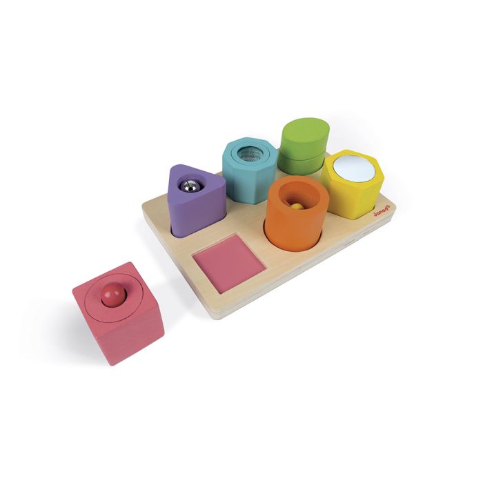 Encajable de Madera con 6 Figuras Sensoriales Janod - Janod - PetitGegant