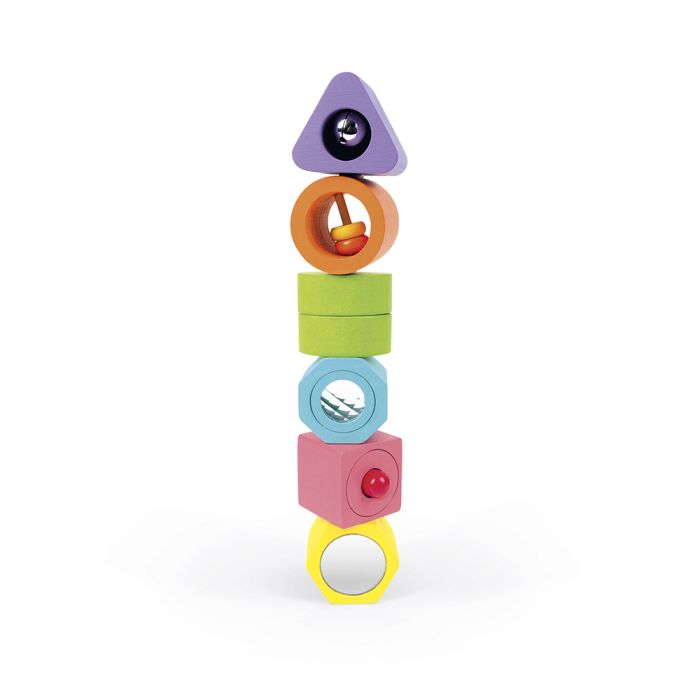 Encajable de Madera con 6 Figuras Sensoriales Janod - Janod - PetitGegant