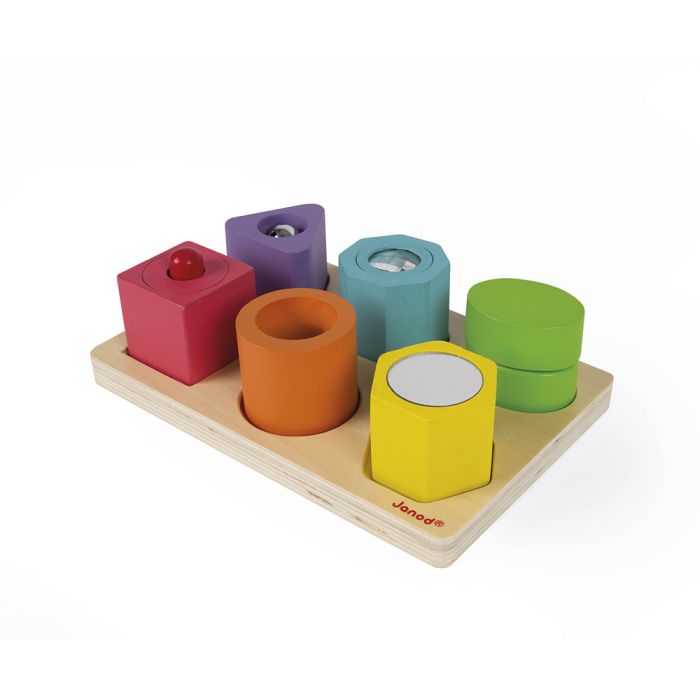 Encajable de Madera con 6 Figuras Sensoriales Janod - Janod - PetitGegant