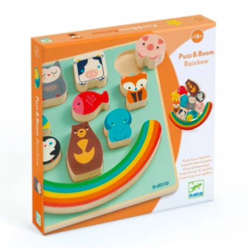 Encajable de madera Puzz & Boom Rainbow Djeco-Djeco-PetitGegant