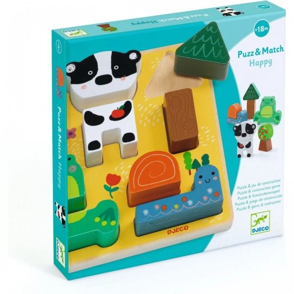 Encajable de madera Puzz & Match Djeco - Djeco - PetitGegant