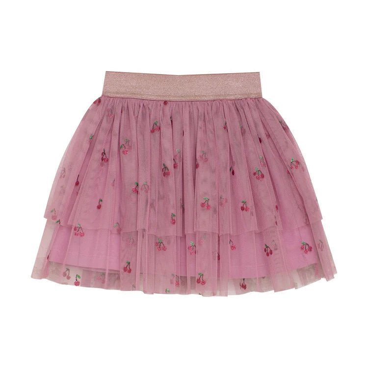 Falda De Tul Malva Con Cerezas Minymo - Minymo - PetitGegant