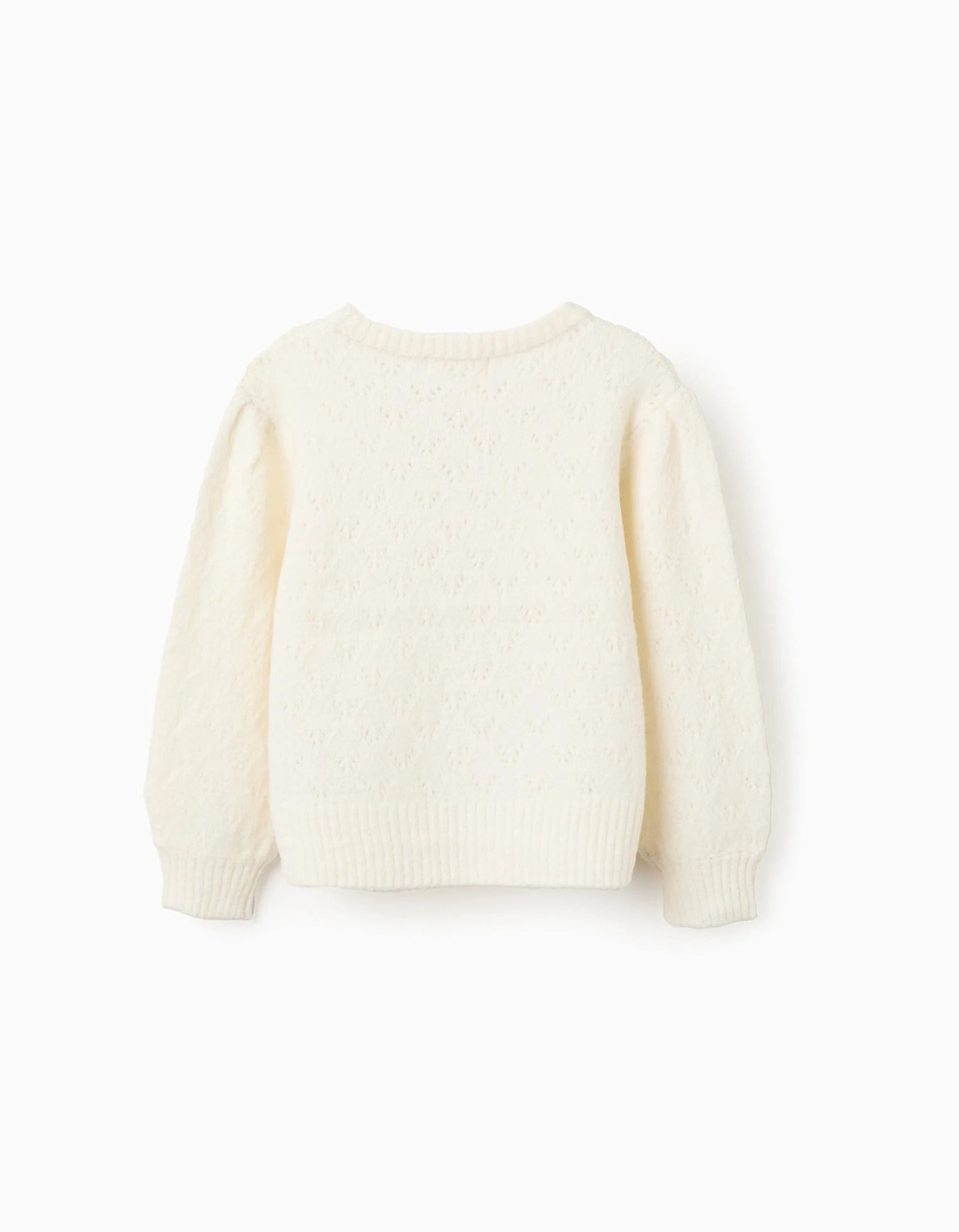 Jersey de Punto Calado y Hombros Caídos para Niña,Crudo, ZY - Zippy - PetitGegant