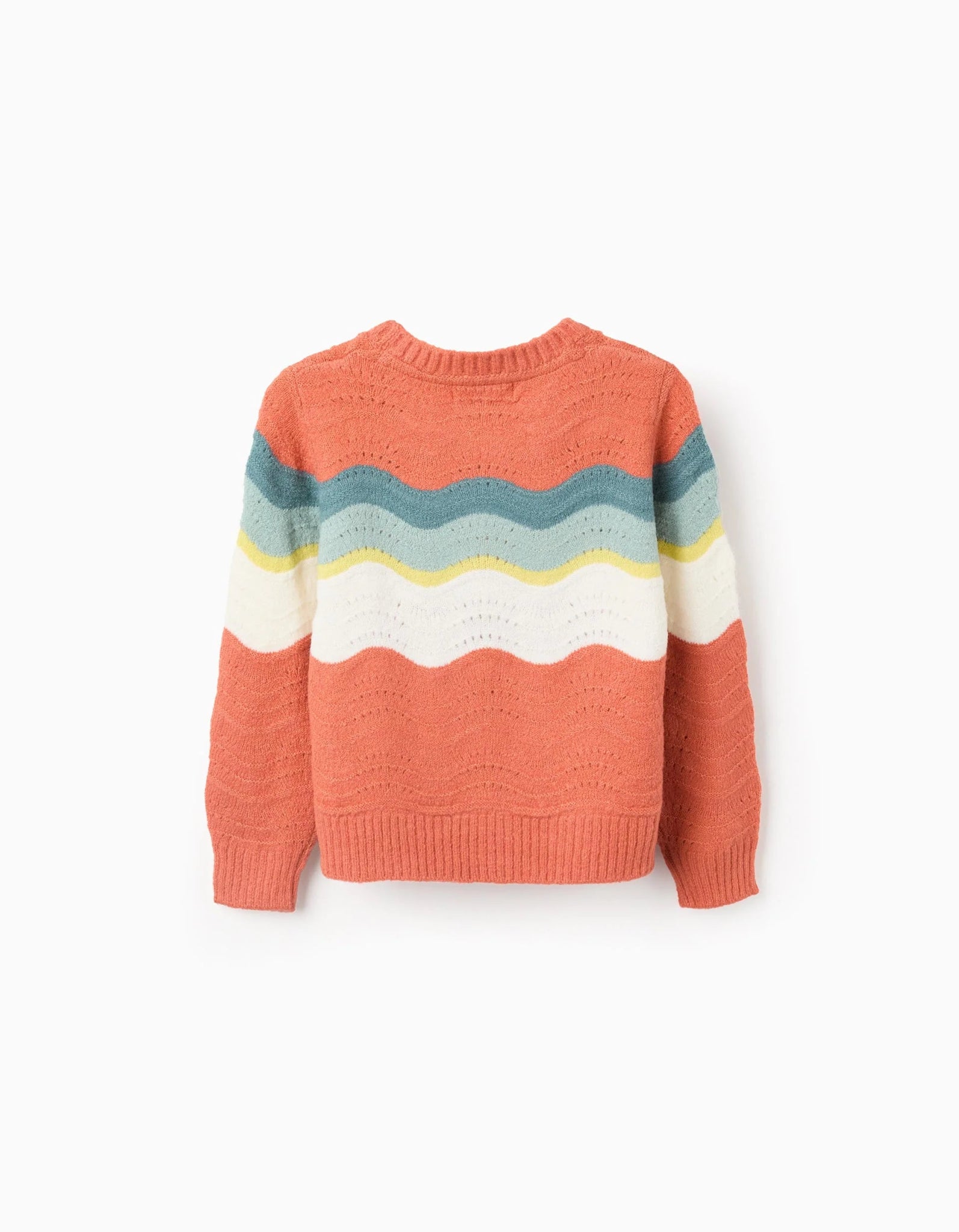 Jersey de Punto con Rayas Onduladas para Niña, Naranja ZY - Zippy - PetitGegant