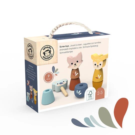 Juego de Atornillar Animalitos Bosque Speedy Monkey - Speedy Monkey - PetitGegant