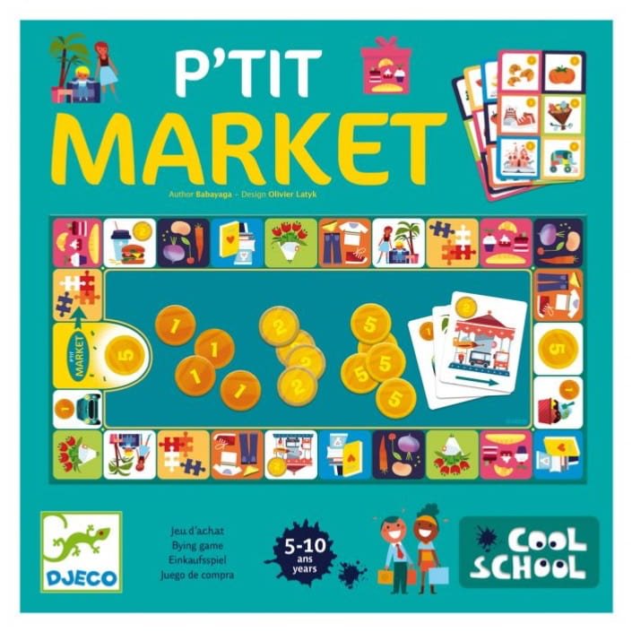 Juego de compra Cool School P’Tit Market Djeco - Djeco - PetitGegant
