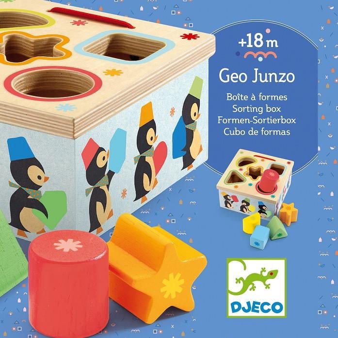 Juego de madera primera edad Geo Junzo Djeco - Djeco - PetitGegant