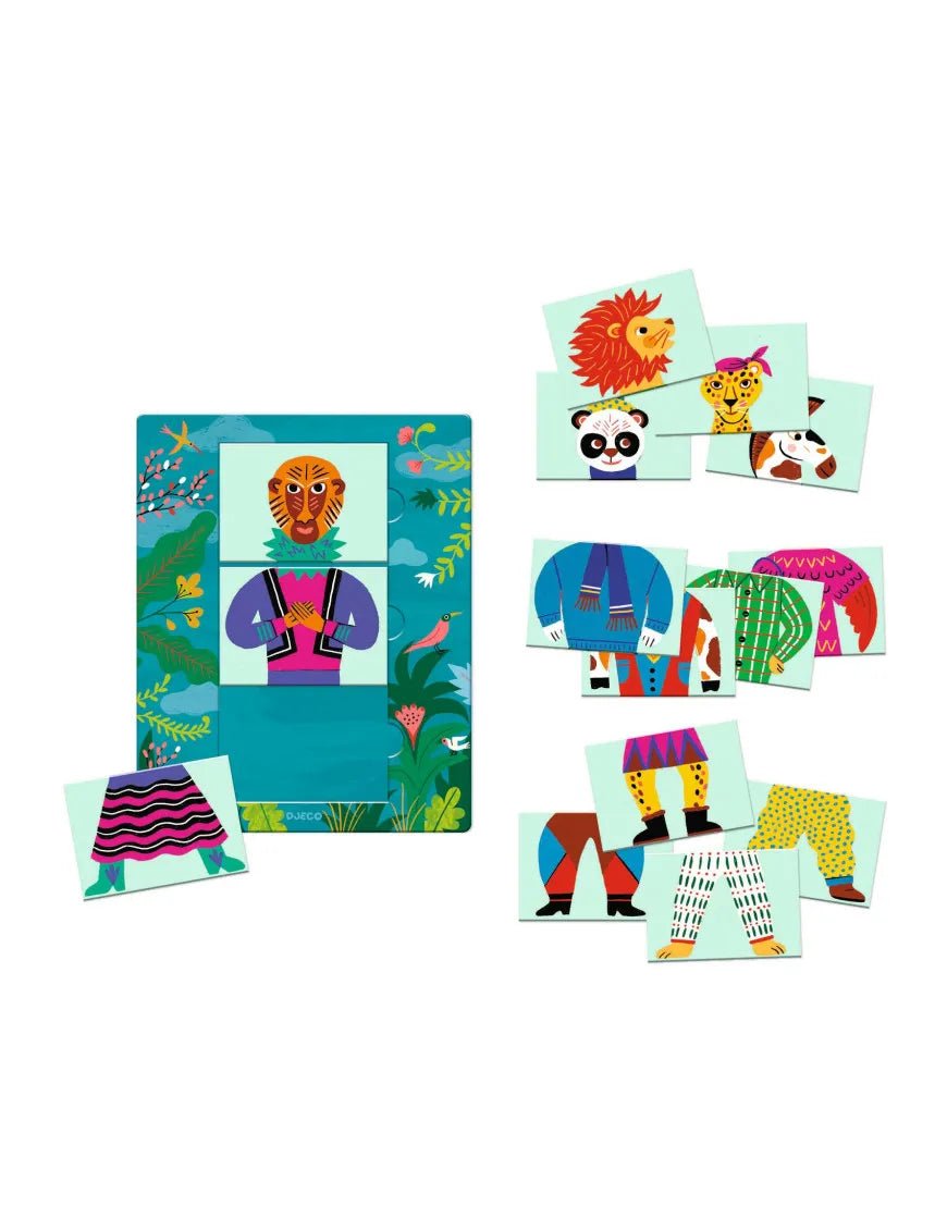 Memo Domino Loto Puzzle Ludo Animales Salvajes Djeco - Djeco - PetitGegant