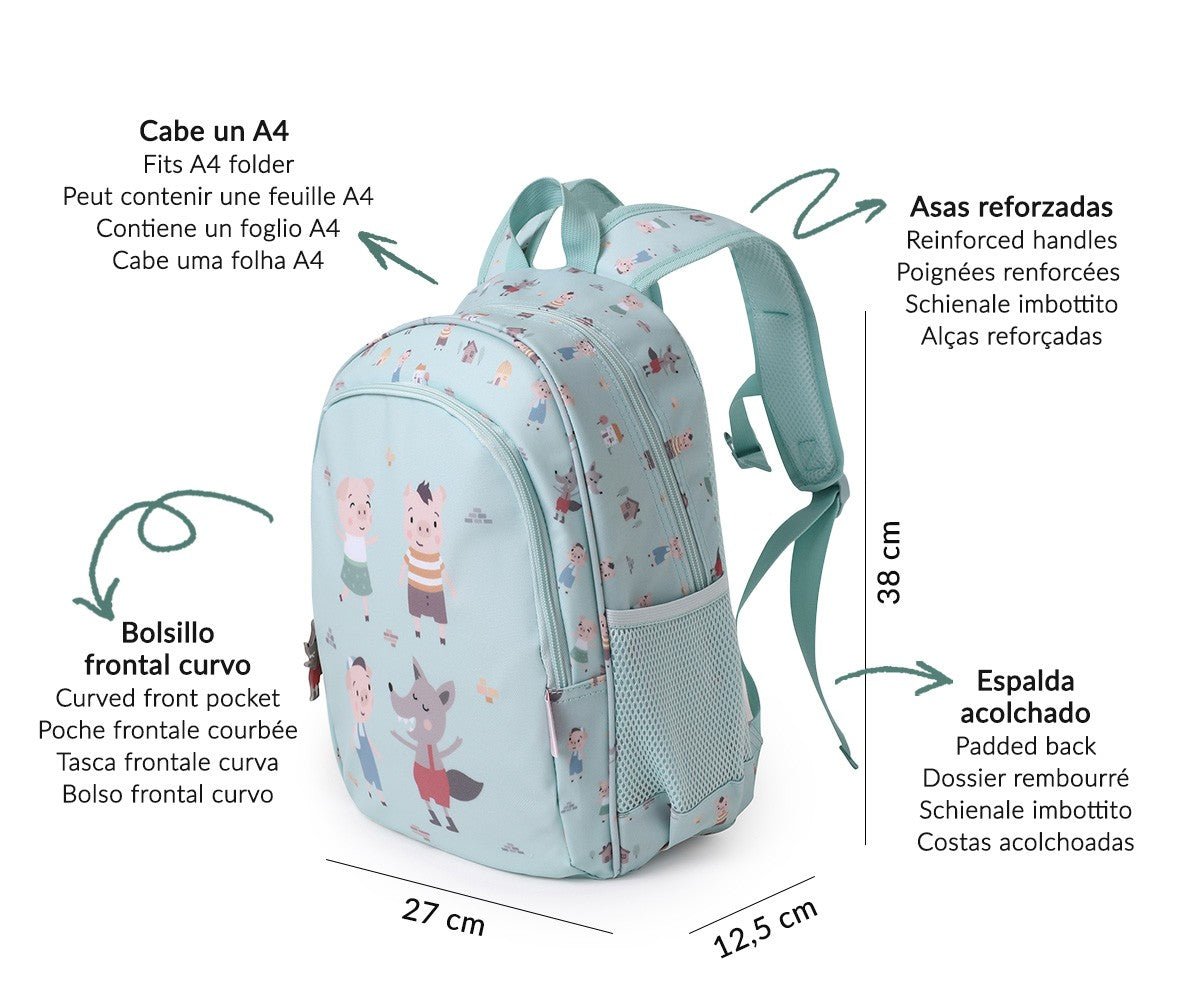 Mochila Escolar de Primaria "The Three Little Pigs" Tutete - Tutete - PetitGegant
