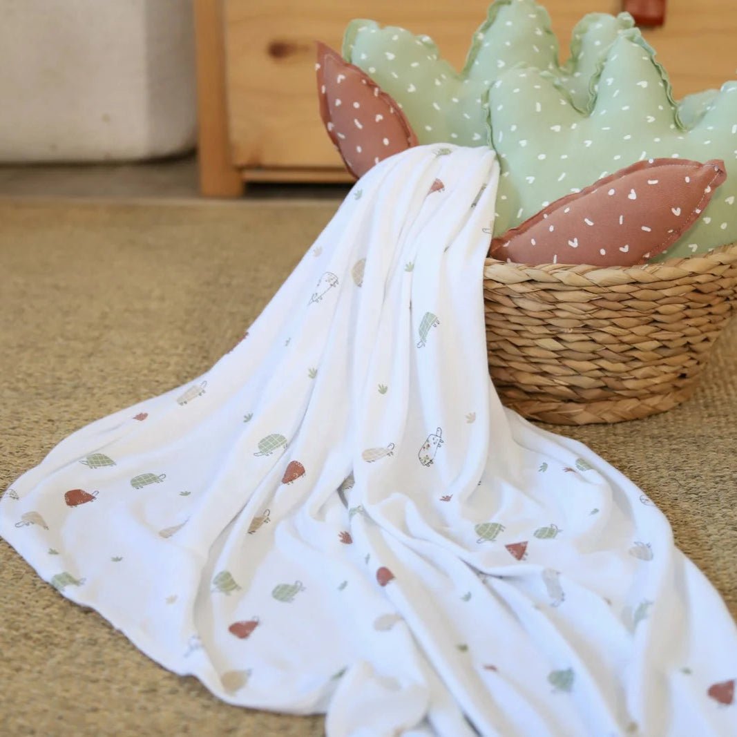 Muselina Bambú 115x115cm Tortugas Verdes Sonpetit - Sonpetit - PetitGegant