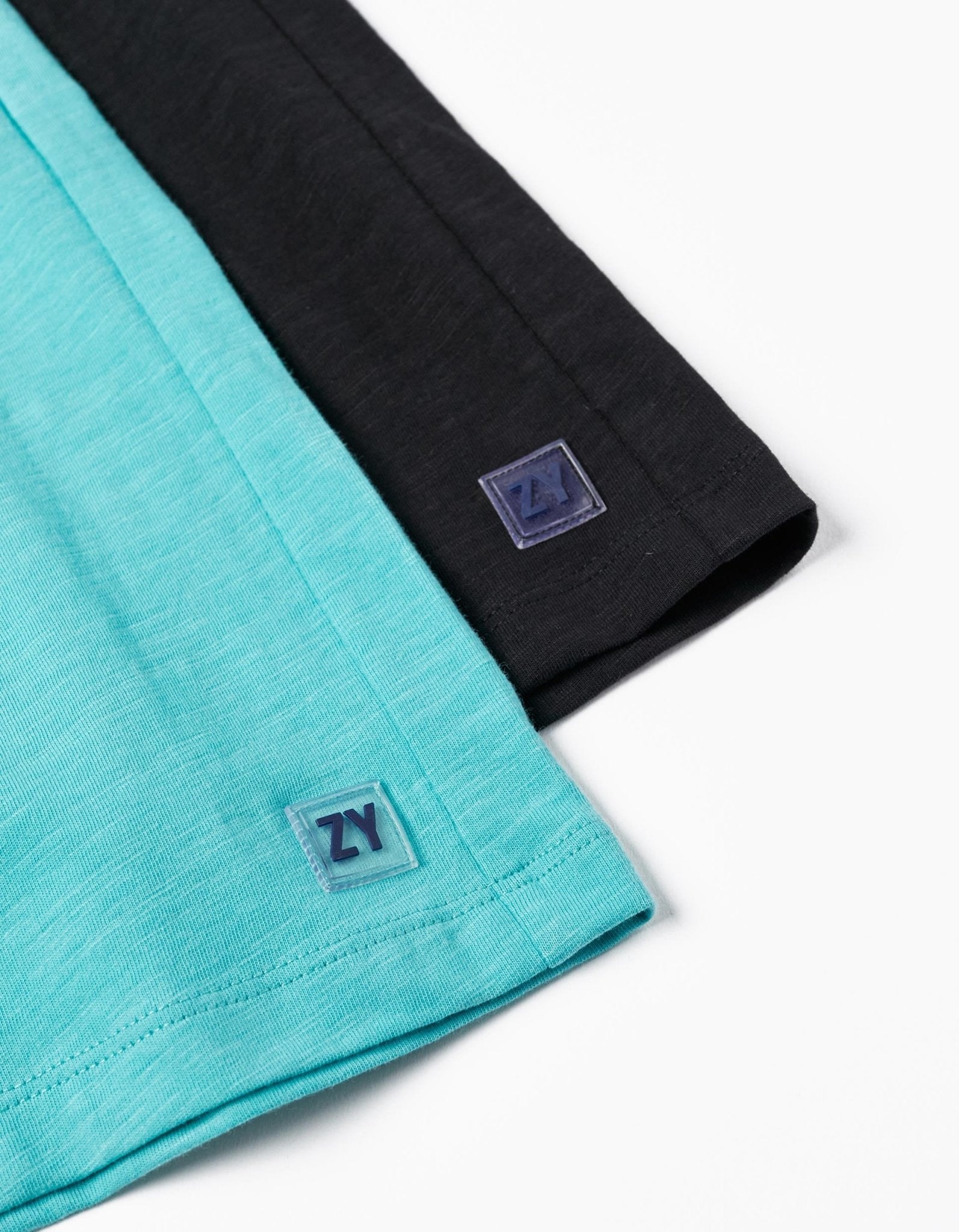 Pack 2 Shorts algodón Negro/Azul Turquesa ZY - Zippy - PetitGegant